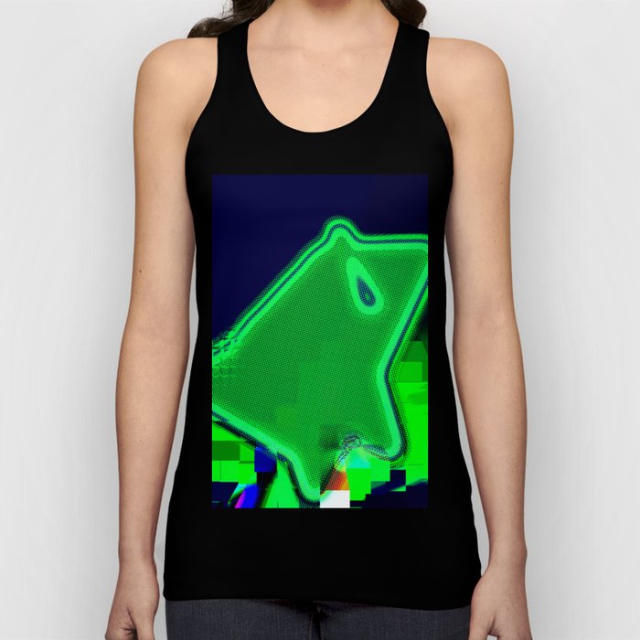 Proffer Ruminatively 3d cubes gradient, many dots, atomic, extruded, colorful dots, unclear and windy lime and navy shapes hovering over  slope Tank Top