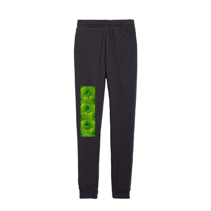 Modern Green St Patrick's Day Clover 4 Lists Collection Kids Joggers