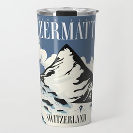 Zermatt Switzerland Ski print Travel Mug