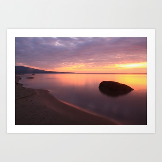 Fiery Sunset over the Porkies Art Print