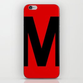 Letter M (Black & Red) iPhone Skin