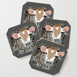 Easily Distracted By Cows Coaster