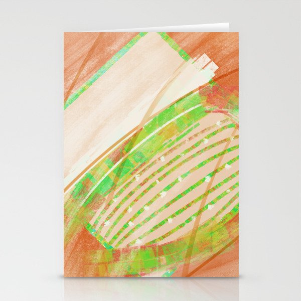 Orange cactus-Abstract painting Stationery Cards