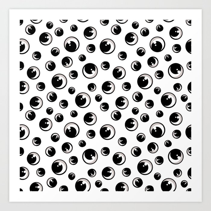Everything Comic Eyes Pattern Art Print