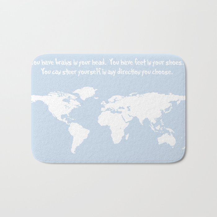 Dr. Seuss inspirational quote with earth outline Bath Mat
