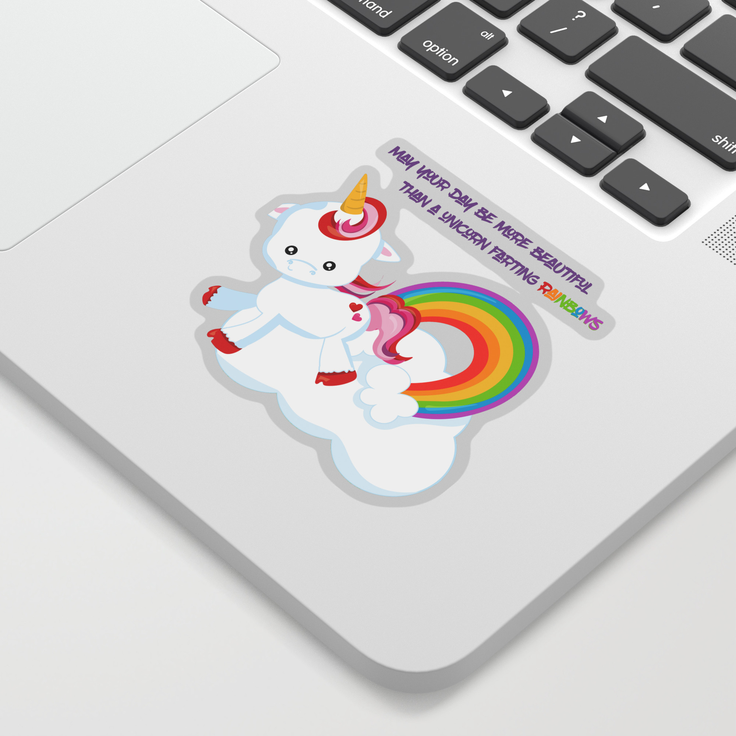 Unicorn Farts And Beautiful Days Sticker By Tealfeatherstudios