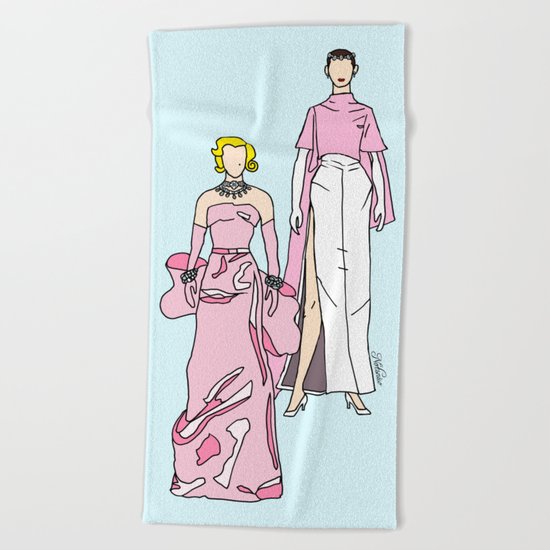 Pretty in PINK it like Audrey and Marilyn Beach Towel