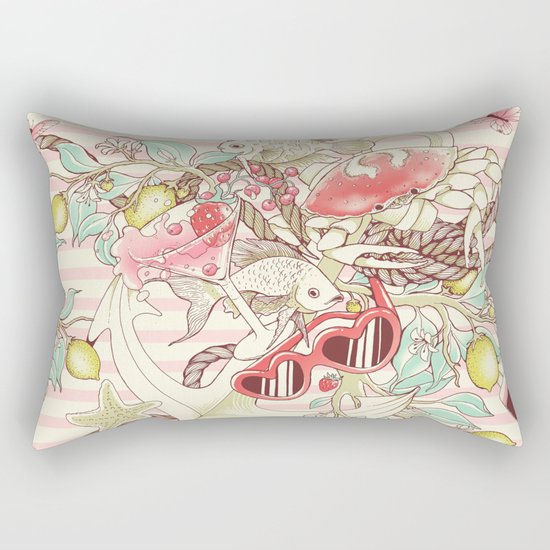 Sea, Sun and Fun - Pt. 2 - pink tones Rectangular Pillow