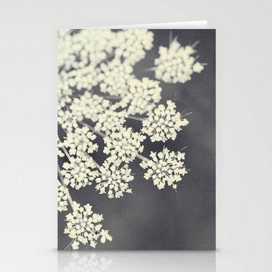 Black and White Queen Annes Lace Stationery Cards