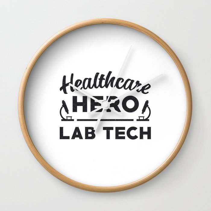 Healthcare Hero Lab Tech Laboratory Technician Wall Clock