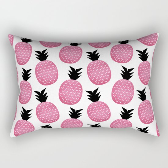 Pretty Pink Pineapple Pattern Rectangular Pillow