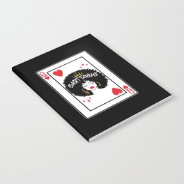 Sagittarius Star Sign Melanin Black Queen of Hearts Blackjack Poker Notebook