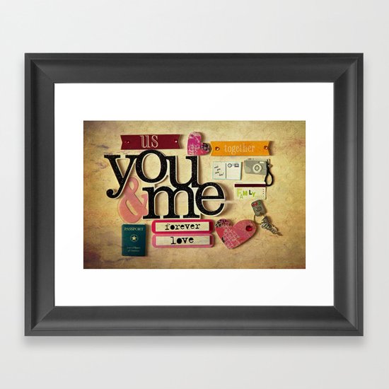 Collage Love - You & Me Framed Art Print