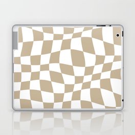 Warped Checkered Pattern (tan/white) Laptop Skin