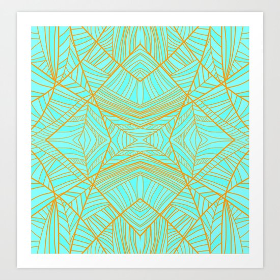 Just the Blues (Light Orange) Art Print