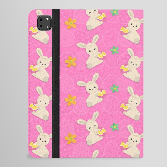 Happy Easter Bunny Cute Rabbit Pink iPad Folio Case