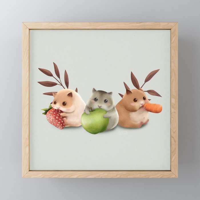 The Three Hamsketeers Framed Mini Art Print