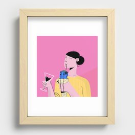 Wine and Brain-Sandwich Recessed Framed Print