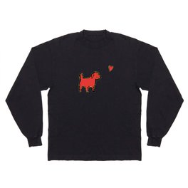 Valentines Day Cute Dog Found Red Heart Long Sleeve T-shirt