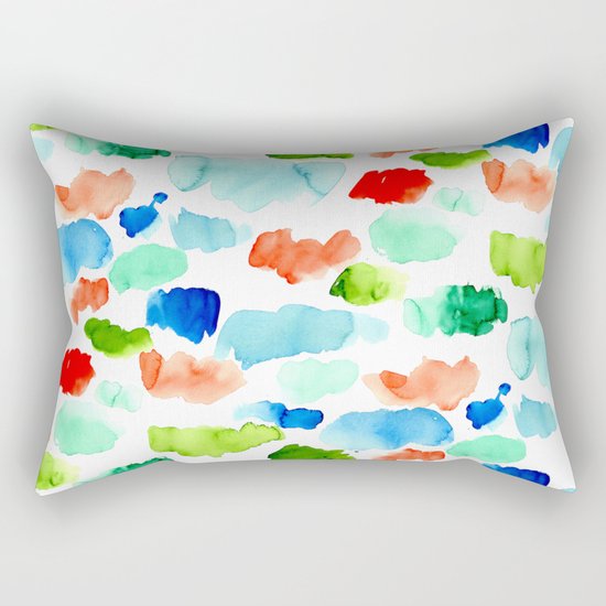 Watercolor Swatch Pattern Rectangular Pillow