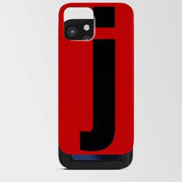 letter J (Black & Red) iPhone Card Case