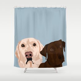 2 Labradors Shower Curtain