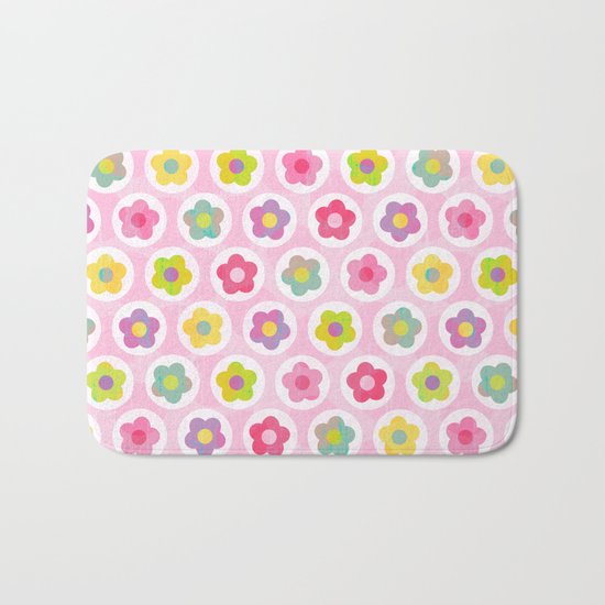 LAZY DAISY PINK Bath Mat
