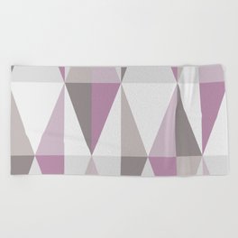 MidCentury Modern Triangles Mauve Beach Towel