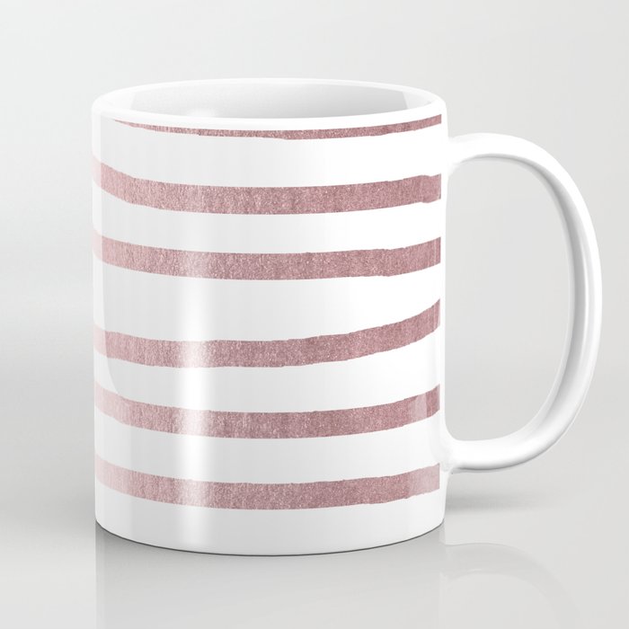 Simply Drawn Stripes Rose Quartz Elegance Coffee Mug