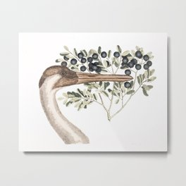The Whooping Crane  Metal Print | Crane, Painting, Fauna, Ornithology, Birdwatcher, Watercolor, Whoopingcrane, History, Bird, Nature 