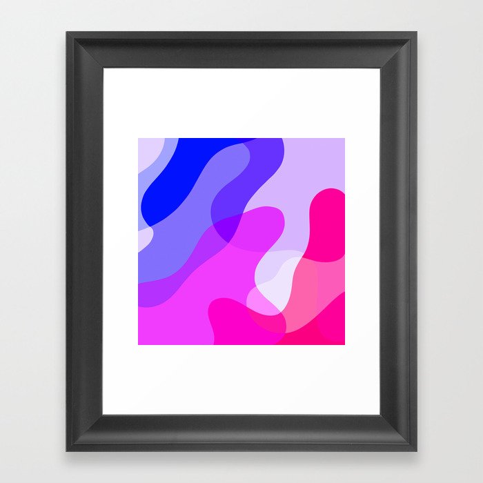 Abstract Colorful Overlapping Shapes Framed Art Print