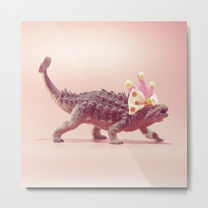 Ankylosaurus with crown Metal Print