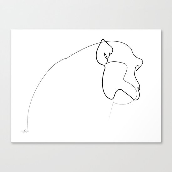 Monkey Line Canvas Print