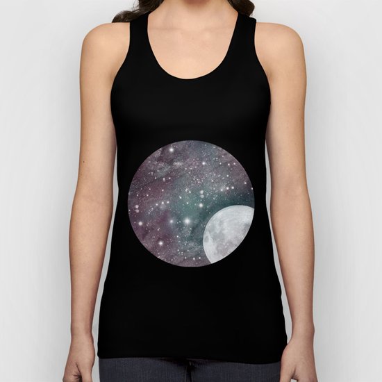 Cosmic Blue and Purple Sky with Moon Unisex Tank Top
