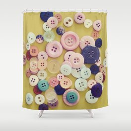 Vintage Buttons Shower Curtain