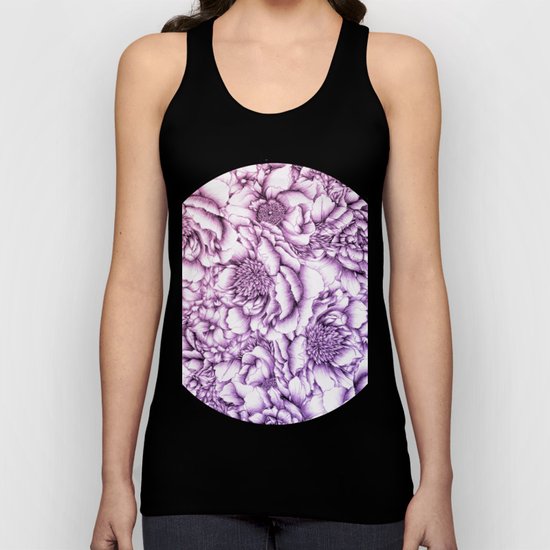 Peony Pattern Unisex Tank Top