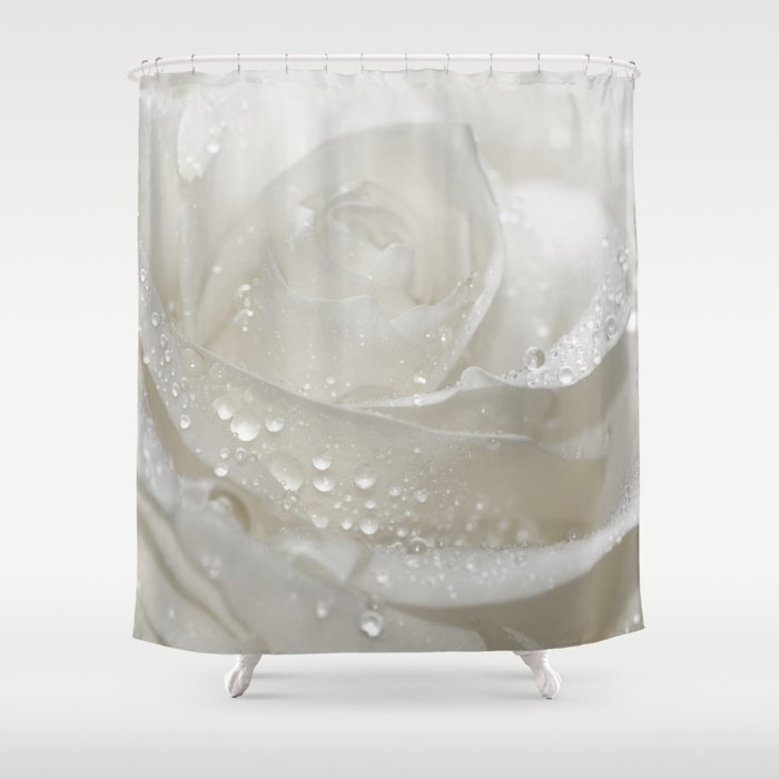 Rose white 0115 Shower Curtain