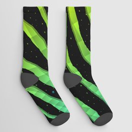 Ripped SpaceTime Stripes - Cyan/Lime Socks