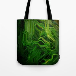 Green glowing circuit - by Brian Vegas Tote Bag