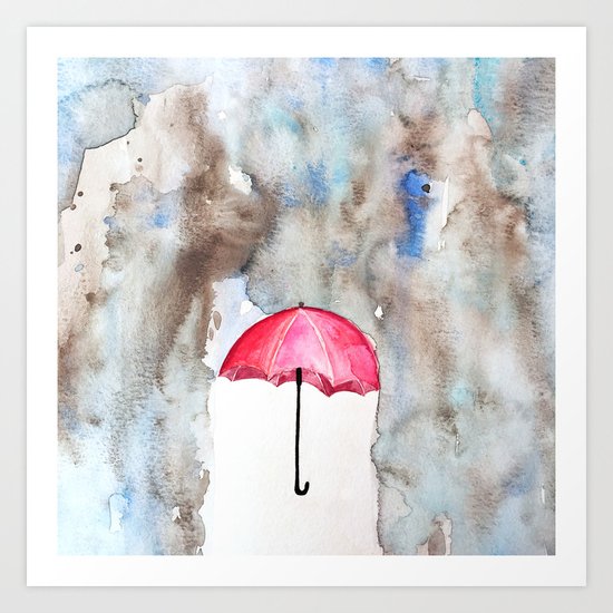 The Red Umbrella Art Print