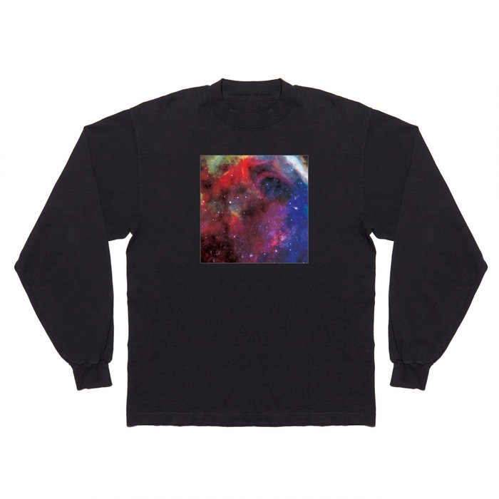 Outer Space Print Space Dust Pattern Long Sleeve T Shirt