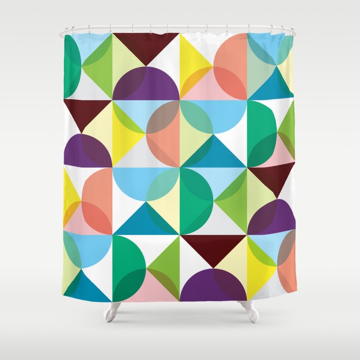 Geometric Pattern 3 (colorful circles) Shower Curtain