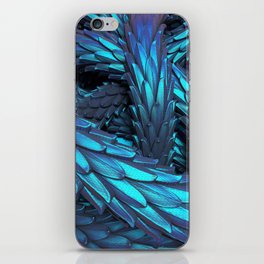 Blue metallic fantasy dragon skin texture.  iPhone Skin