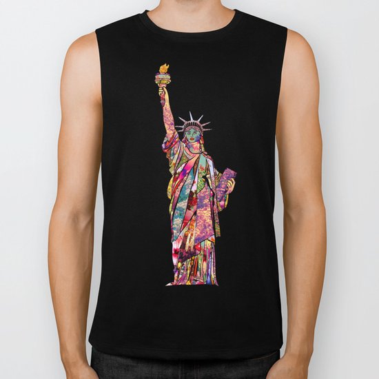 the french gift: statue of liberty Biker Tank