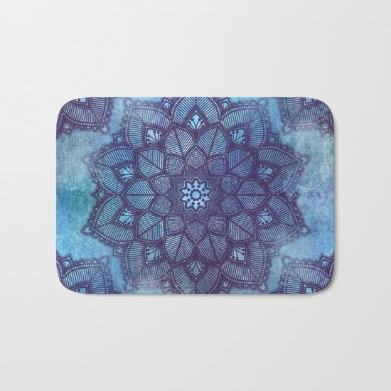Cloudy Blue Mandala Bath Mat