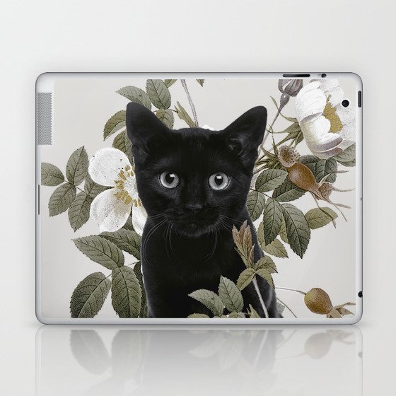 Cat With Flowers Laptop & iPad Skin