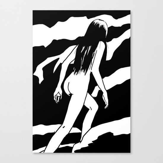 Nude ascending cliff Canvas Print