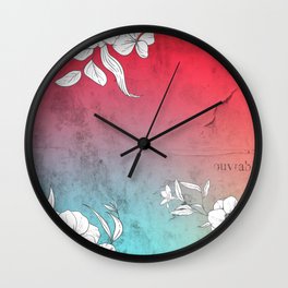 Collage Of City Flowers Wall Clock