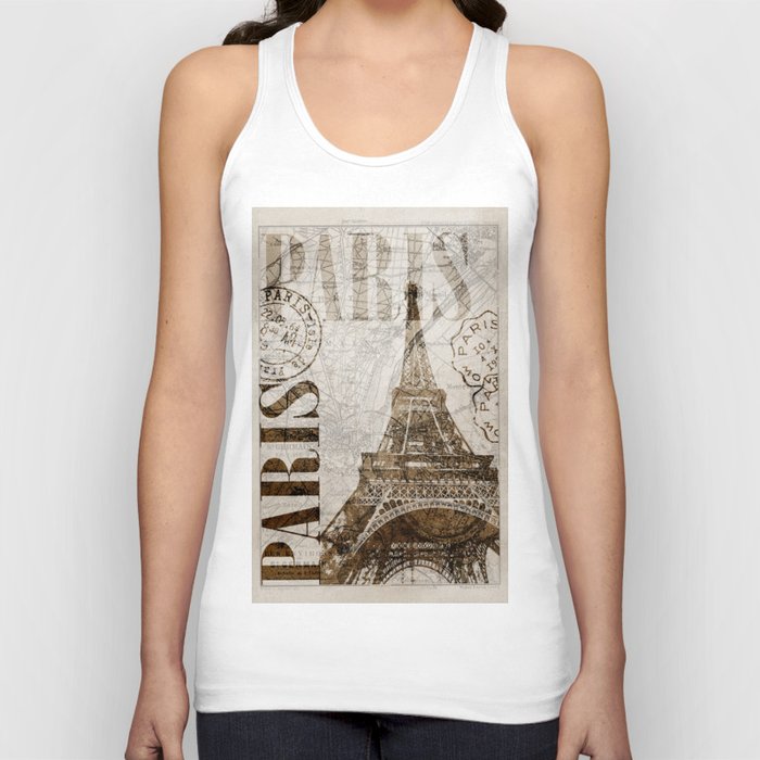 Vintage Paris eiffel tower illustration Tank Top