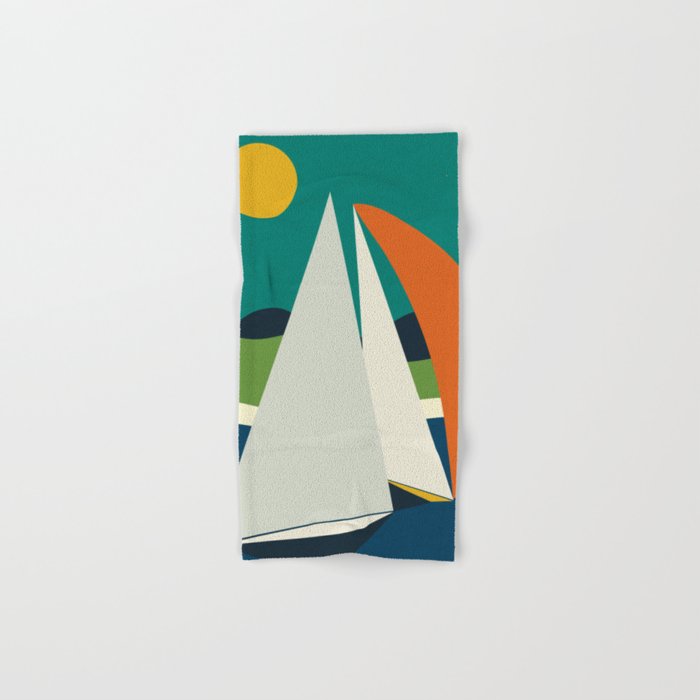 mid century sails Hand & Bath Towel